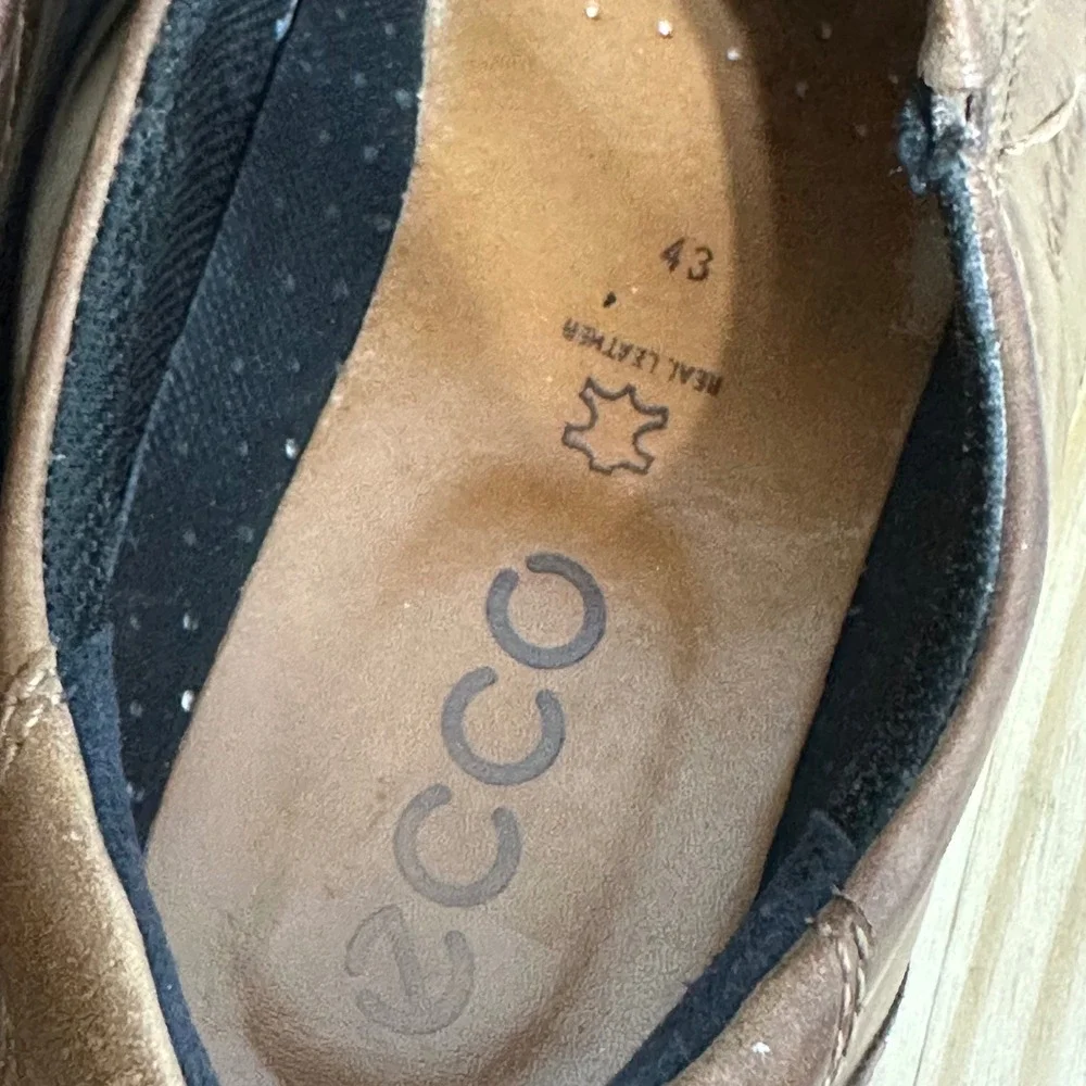 ECCO Mens‎ 43 Brown Leather Slip On Comfort Dress Shoes Portugal